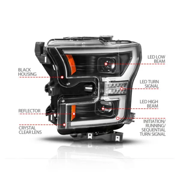 Anzo USA - 111630A FORD F-150 15-17 FULL LED PROJECTOR PLANK STYLE HEADLIGHTS — изображение 2