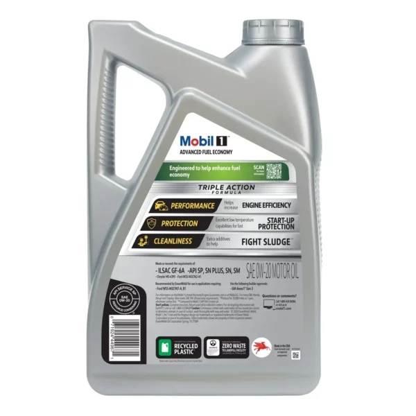 Mobil 1 Advanced Fuel Economy Full Synthetic Motor Oil 0W-20, 5 Quart — изображение 2
