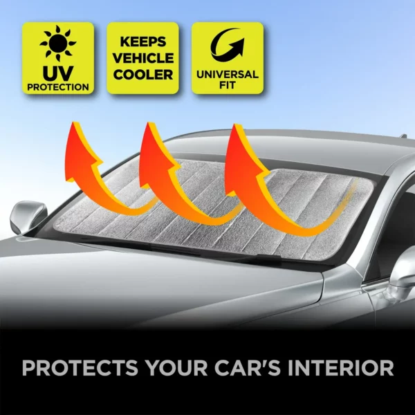Auto Drive Lightweight Silver Accordion Sunshade 1 Pack — изображение 2