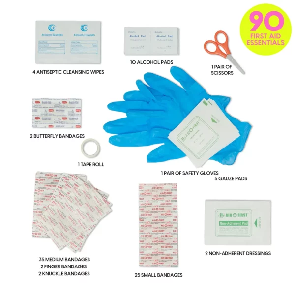 BLINGSTING Car First Aid Kit - 90 Pieces Included, Pink, 1 Count, 5 in x 5 in 2 in — изображение 2