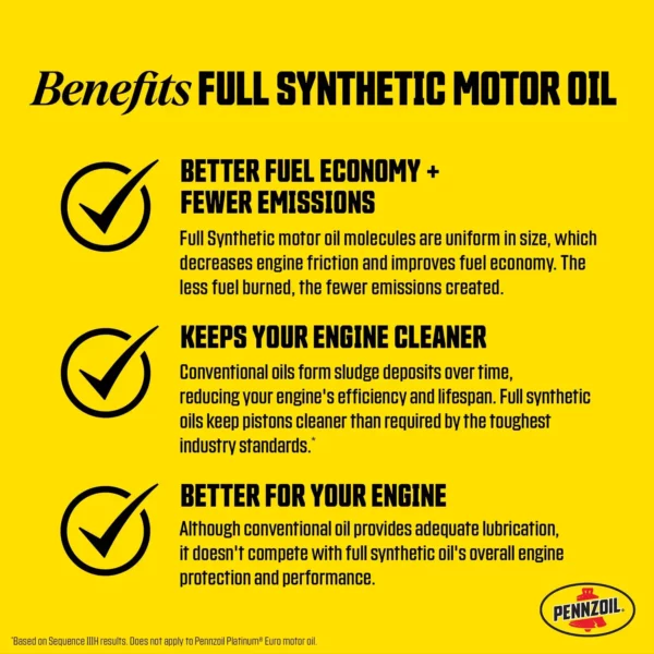 Pennzoil Platinum Full Synthetic 0W-20 Motor Oil, 5 Quart — изображение 3